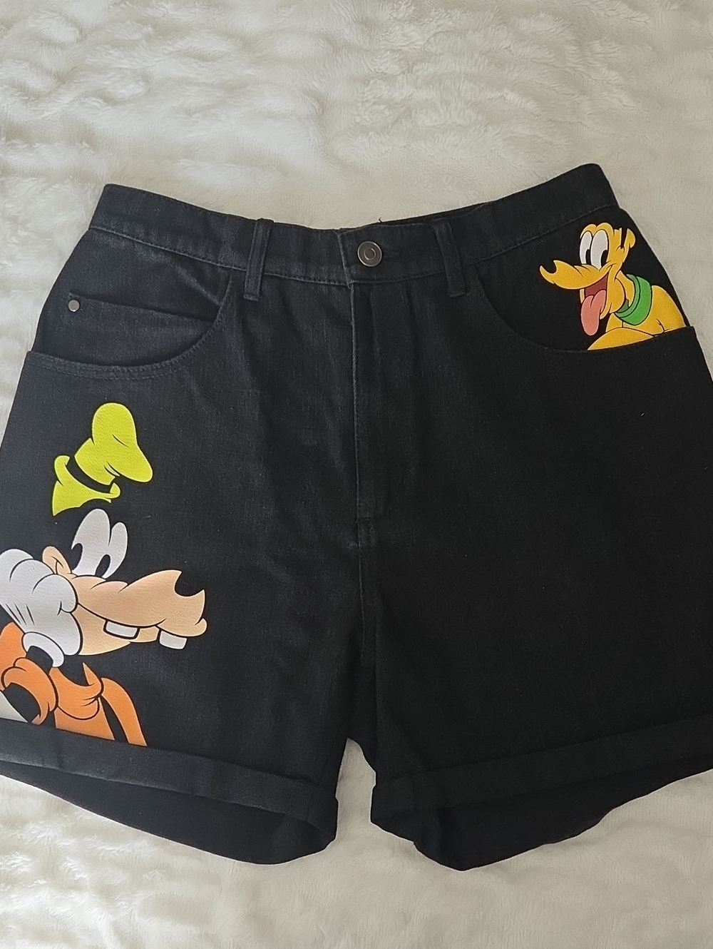Black Cartoon Print Women’s Shorts